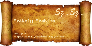 Székely Szabina névjegykártya
